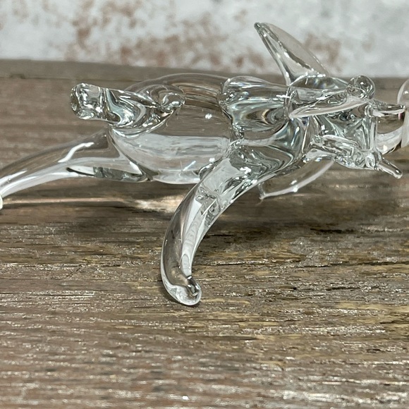 Glass Elephant Figurine Vintage Clear Glass Made In Taiwan 1970s Piece Detailed - Picture 5 of 8